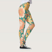 Rosa- und Orangenblumenmuster Leggings (Rechts)