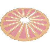 Rosa und Orangenzitrus Grapefruitsprint Polyester Weihnachtsbaumdecke (Schrägansicht)