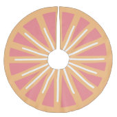 Rosa und Orangenzitrus Grapefruitsprint Polyester Weihnachtsbaumdecke (Vorderseite)