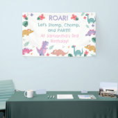 Rosa und Pastell Mädchen-Dinosaurier Banner (Messeveranstaltung)