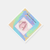 Rosa und Pastell zuerst Geboren mit Foto Serviette (Ecke)