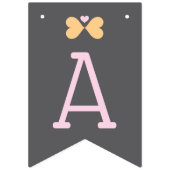 Rosa und Pastellschmetterlings-Herzen, die Flaggen (Dritte Fahne)