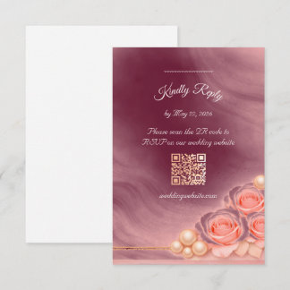 Rosa und Perle RSVP-Beilagekarte RSVP Karte