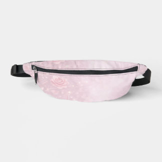 Rosa- und perlgraue Floralien AI-Kunst  Bauchtasche