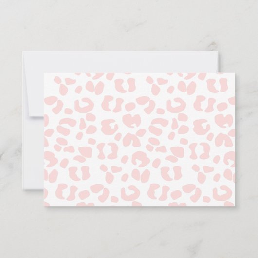 Rosa und Personalisierte Leoparden Dankeskarte (Rückseite)
