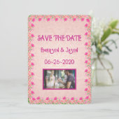Rosa und Pfirsich #2 Save The Date (Stehend Vorderseite)