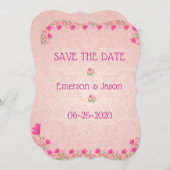 Rosa und Pfirsich Nr. 4 Save The Date (Vorne/Hinten)