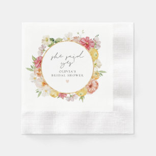 Rosa- und Pfirsich-Pastell-Blumen-Hochzeitsbrause Serviette