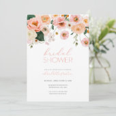 Rosa und Pfirsichblütendusche Einladung (Stehend Vorderseite)