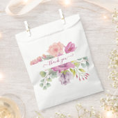 Rosa und pfirsiche Aquarellblumen personalisiert Geschenktütchen (Ausgeschnitten)