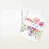 Rosa und pfirsiche Aquarellblumen personalisiert Planer (Anzeige)