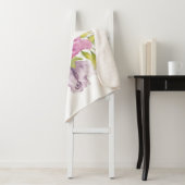 Rosa und pfirsiche Aquarellblumen personalisiert Sherpadecke (Beispiel)