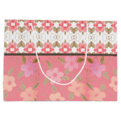 Rosa und Pfirsichfarben Große Geschenktüte (Rückseite)