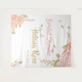 Rosa- und Pfirsichfarben Rose Bridal Wedding Backg Wandteppich (Vorderseite (Horizontal))