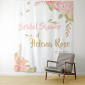 Rosa- und Pfirsichfarben Rose Bridal Wedding Backg Wandteppich (Beispiel)