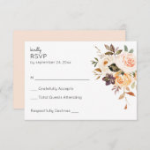 Rosa und Pfirsichfarben Rustikale Blütenpracht bei RSVP Karte (Vorne/Hinten)