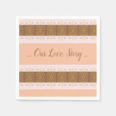 Rosa und Pfirsichfarben Serviette (Vorderseite)