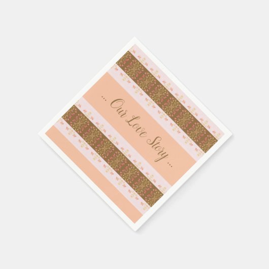 Rosa und Pfirsichfarben Serviette (Ecke)