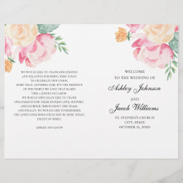 Rosa und pfirsichfarbene Blume gefaltetes Hochzeit