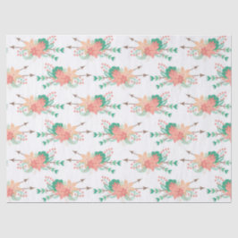 Rosa und pfirsichfarbene Blume mit Pfeilen auf Wei Seidenpapier