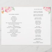 Rosa und pfirsichfarbene Blumen Hochzeitsprogramm (Rückseite)