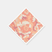 Rosa und pfirsichfarbene Blüten Serviette (Ecke)