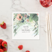 Rosa und pfirsichfarbene Hochzeitsfeier Serviette (Beispiel)