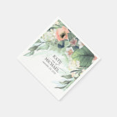 Rosa und pfirsichfarbene Hochzeitsfeier Serviette (Ecke)