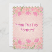 Rosa und pfirsichfarbene Scallope Save The Date (Rückseite)