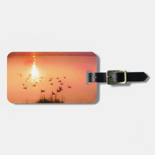 Rosa und pfirsichfarbene Seeufer Gepäckanhänger