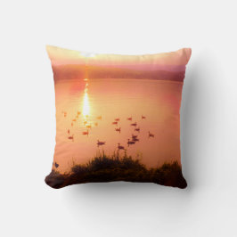 Rosa und pfirsichfarbene Seeufer Kissen