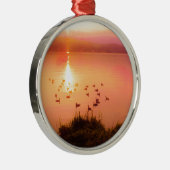 Rosa und pfirsichfarbene Seeufer Ornament Aus Metall (Rechts)