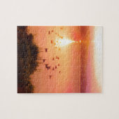 Rosa und pfirsichfarbene Seeufer Puzzle (Horizontal)