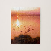 Rosa und pfirsichfarbene Seeufer Puzzle (Vertikal)