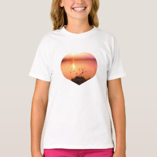 Rosa und pfirsichfarbene Seeufer - Sonnenuntergang T-Shirt