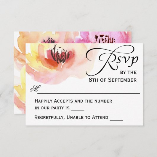 Rosa und pfirsichfarbene UAWG RSVP Karte (Vorne/Hinten)