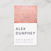 rosa und pfirsichfarbene Visitenkarte (Vorderseite)