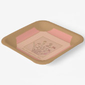 Rosa und pfirsichfarbener Platz Pappteller (Gewinkelt)