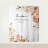 Rosa und Pfirsichfarbenes Brautparty oder Party Wandteppich (Vorderseite)