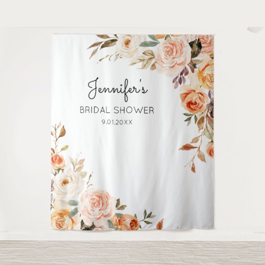 Rosa und Pfirsichfarbenes Brautparty oder Party Wandteppich (Vorderseite)