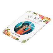 Rosa und pfirsichfarbenes Foto Magnet (Linke Seite)