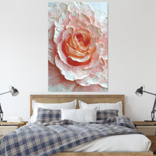 Rosa- und Pfirsichrosentextur Abstract Wall Art Leinwanddruck