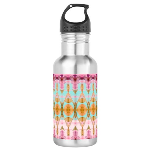 Rosa und Pflaume Edelstahlflasche (Vorderseite)