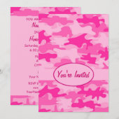 Rosa und pinkfarbenes einladung (Vorne/Hinten)