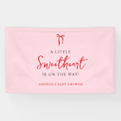 Rosa und Red Bow Valentine's Baby Shower Banner (Horizontal)