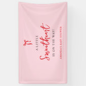 Rosa und Red Bow Valentine's Baby Shower Banner (Vertikal)
