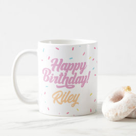 Rosa und Regenbogensprinklen - individuell einstel Kaffeetasse