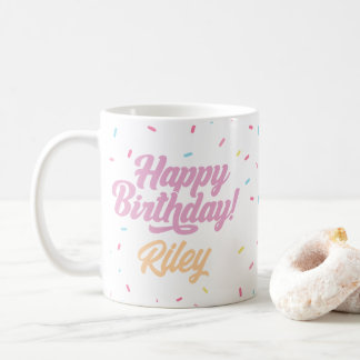 Rosa und Regenbogensprinklen - individuell einstel Kaffeetasse