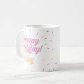 Rosa und Regenbogensprinklen - individuell einstel Kaffeetasse (Vorderseite Links)