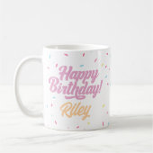Rosa und Regenbogensprinklen - individuell einstel Kaffeetasse (Links)